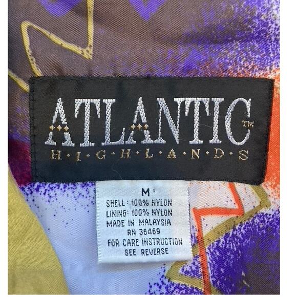 Vintage Retro 80s Windbreaker Jacket Atlantic Unisex Medium Purple - Picture 2 of 8